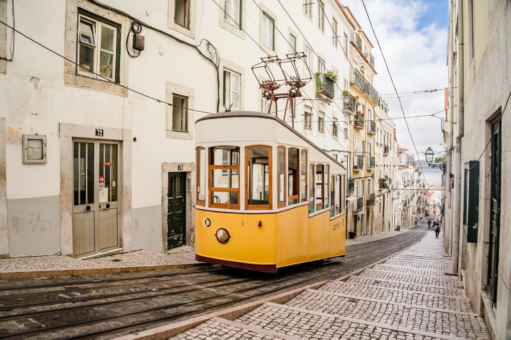 Cityscape view of Lisbon with historic architecture